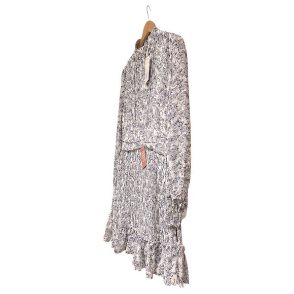 NEW Ivy City Co Brynley Gray & Blue Floral Mini Dress Size Large NWT - Picture 9 of 16